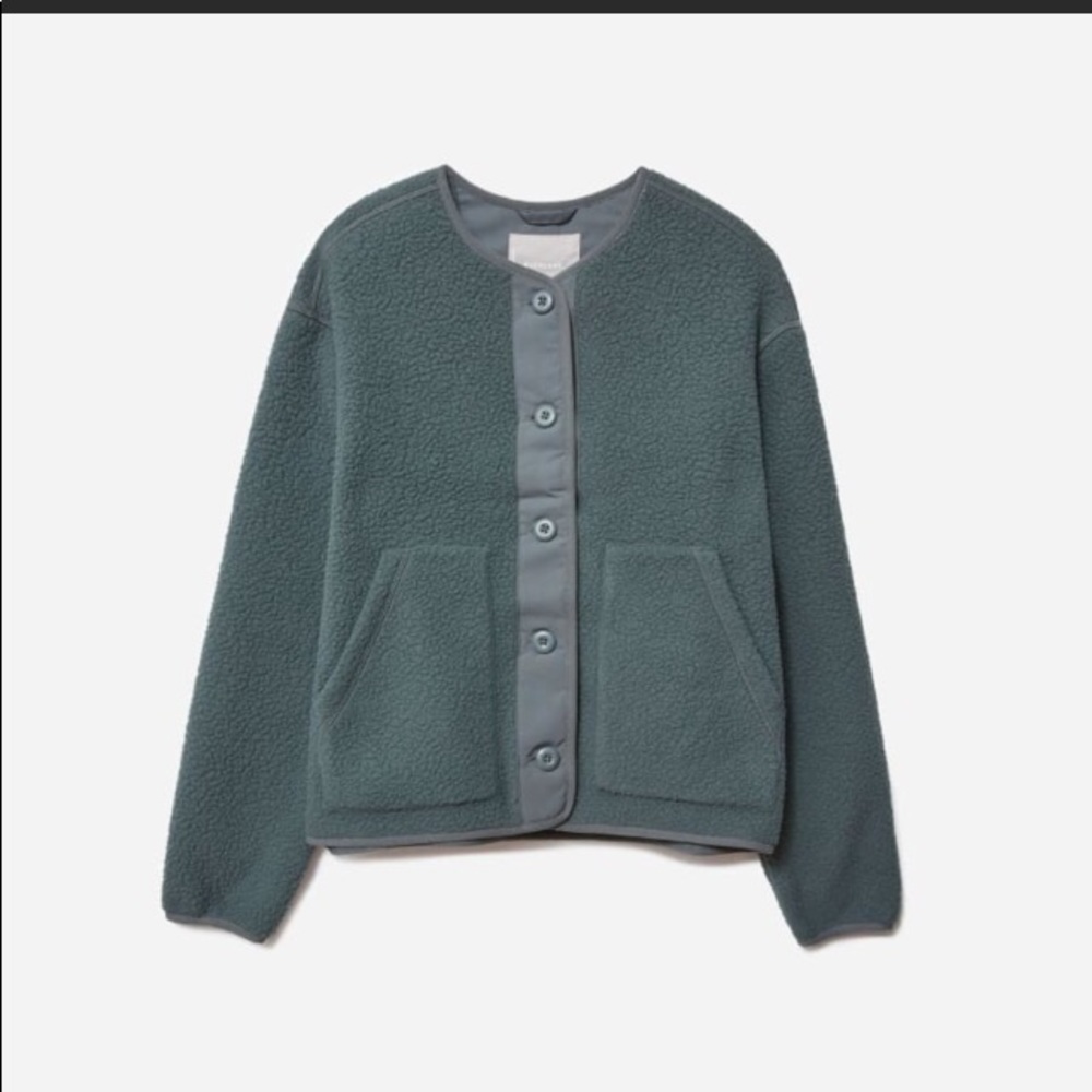 Everlane renew teddy liner small pewter green